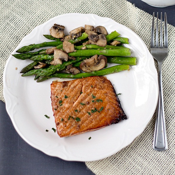 Salmon Dinner Sides
 Teriyaki Salmon with Sesame Asparagus