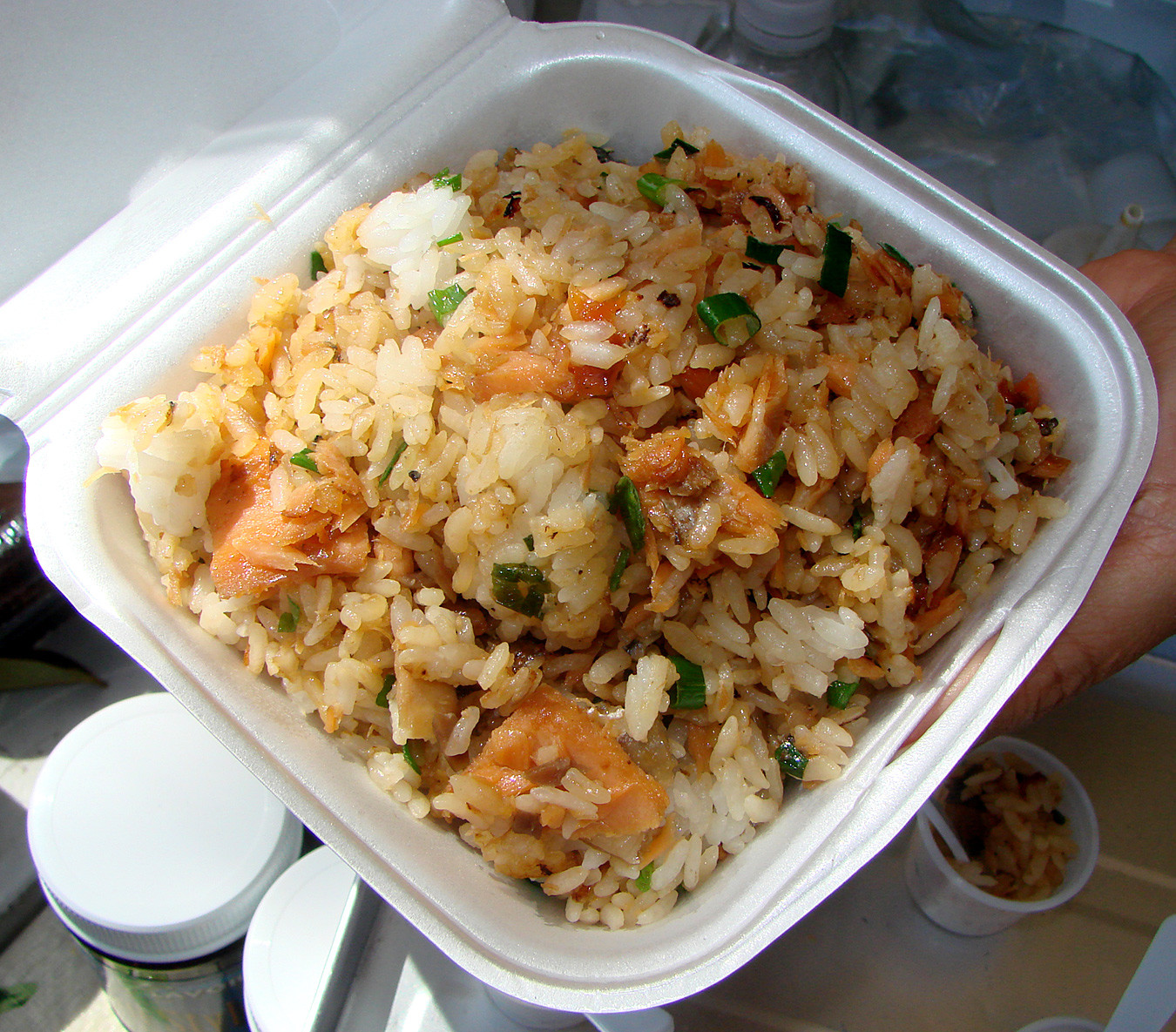 Salmon Fried Rice
 Another Great Saturday at KCC Farmers Market – Tasty Island