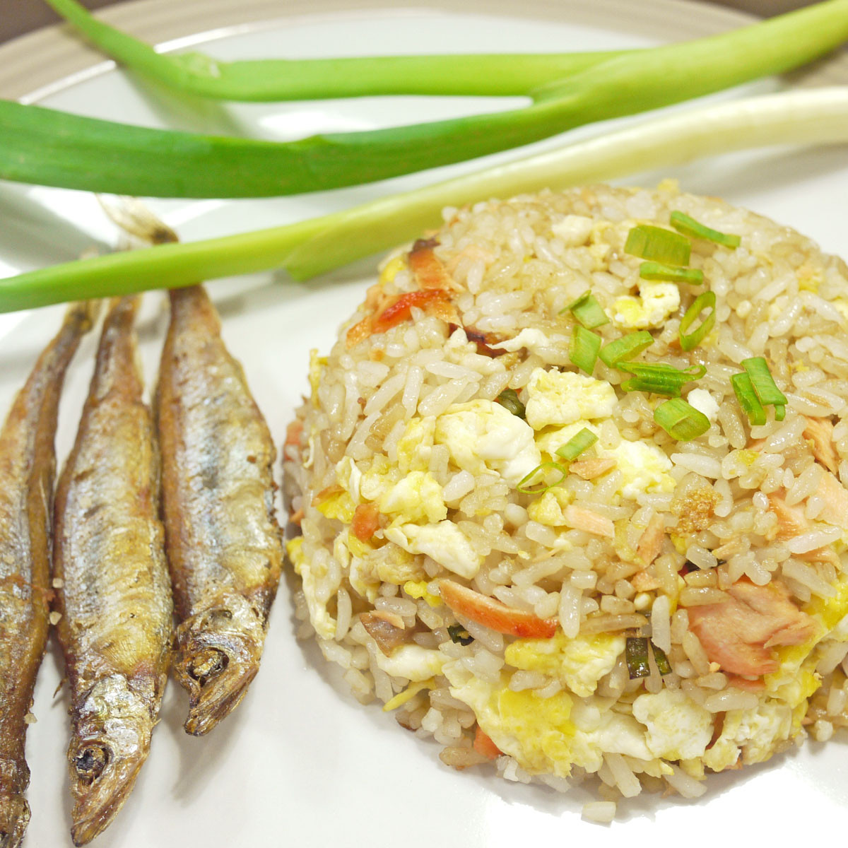 Salmon Fried Rice
 Salmon Fried Rice with Shisamo