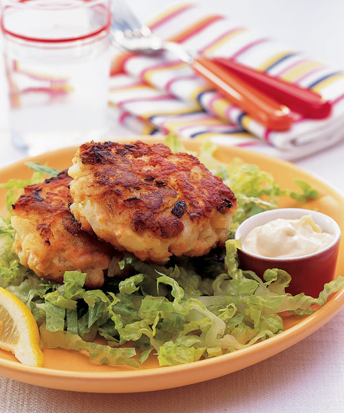 Salmon Patties With Mayo
 Salmon Cakes with Soy Ginger Mayonnaise