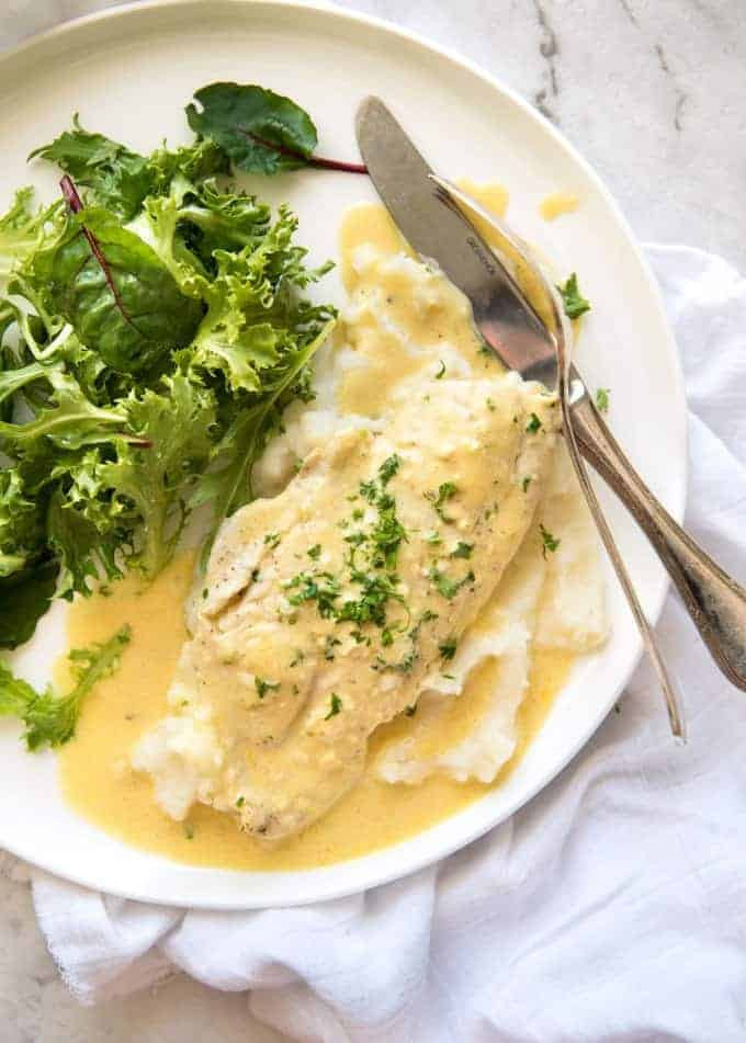 Sauces For Fish
 baked fish fillet with cream sauce