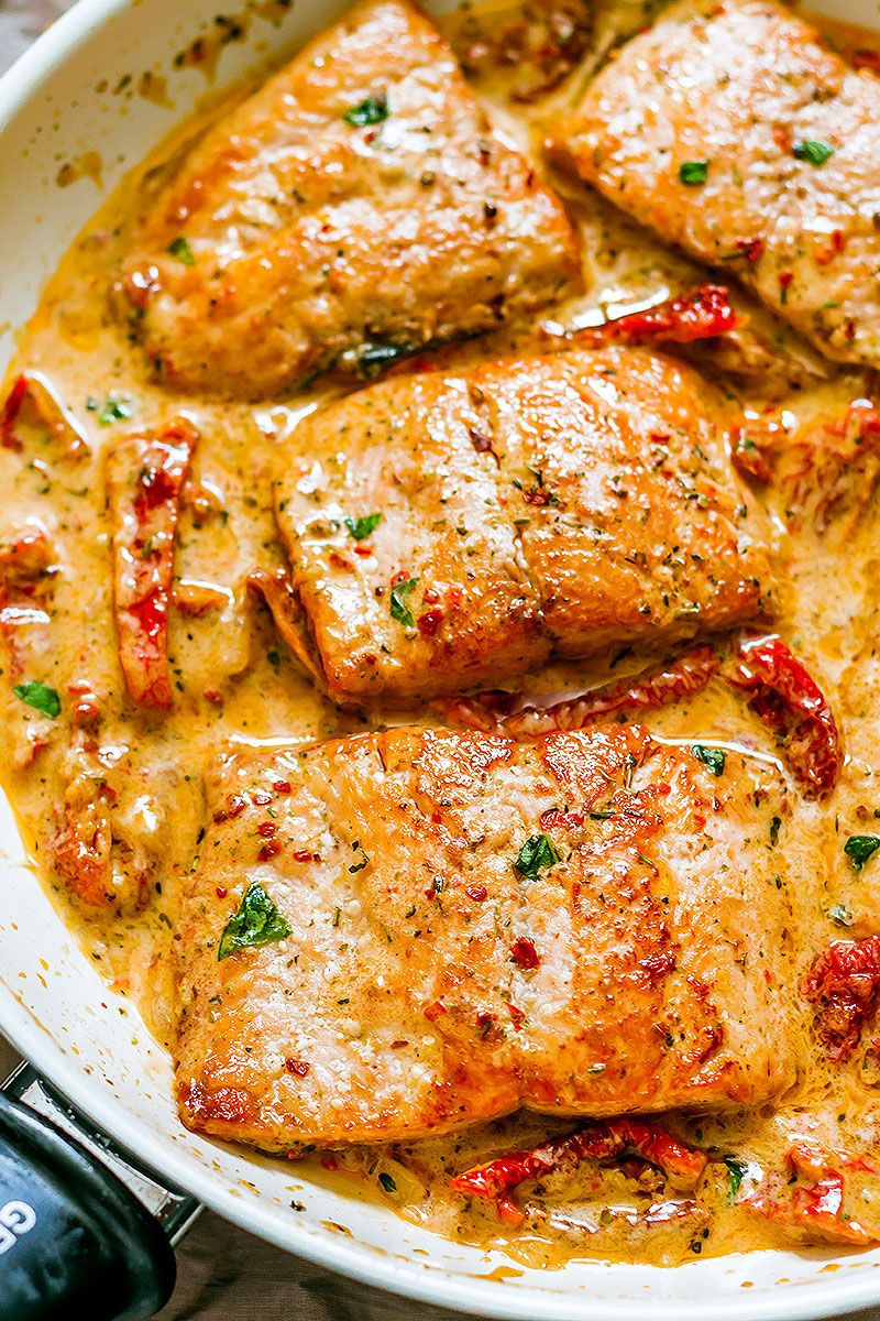 Sauces For Salmon
 Pan Seared Salmon with Sun Dried Tomato Cream Sauce