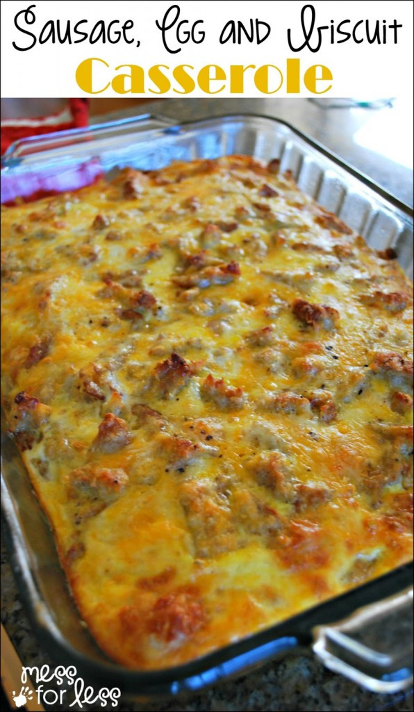 Sausage Biscuit Casserole
 Sausage Egg and Biscuit Breakfast Casserole Food Fun