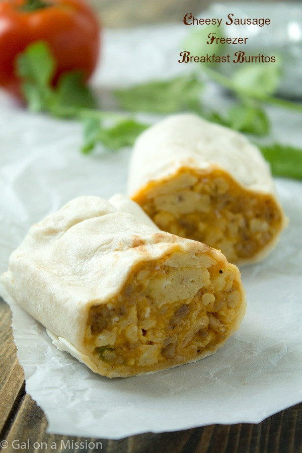 Sausage Breakfast Burrito Recipe
 Cheesy Sausage Freezer Breakfast Burritos Gal on a Mission