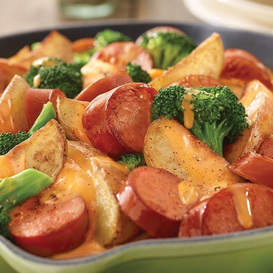 Sausage Dinner Ideas
 Potato Broccoli & Smoked Sausage Skillet