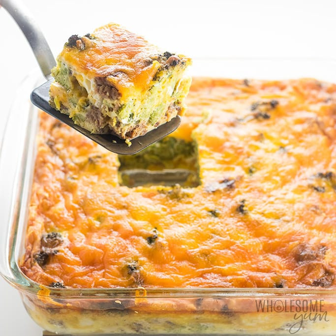 Sausage Egg And Cheese Casserole Without Bread
 Healthy Keto Low Carb Breakfast Casserole Recipe with