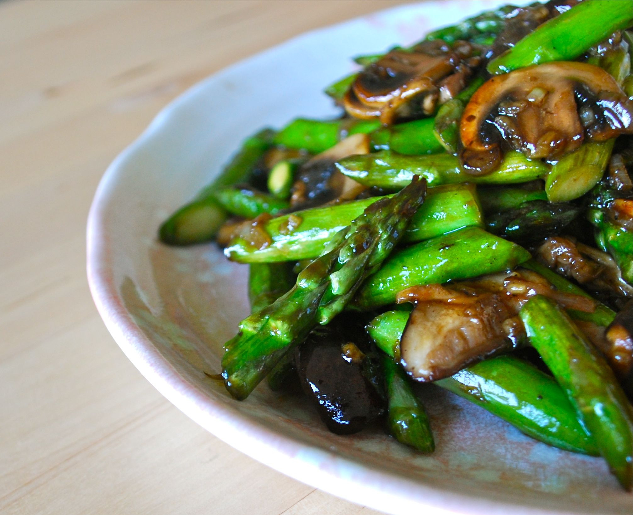 Sauteed Asparagus And Mushrooms
 Oyster Sauce Glazed Asparagus and Mushrooms Recipe on Food52