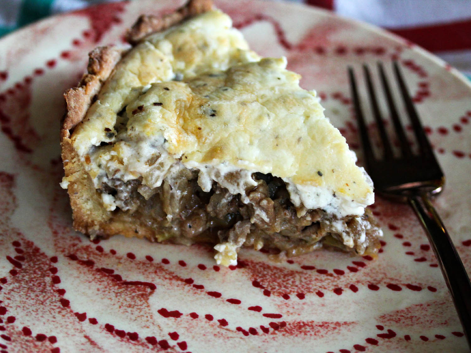 Savory Pie Recipes
 Cajun Pork and Beef Pie with Savory Cream Cheese Topping