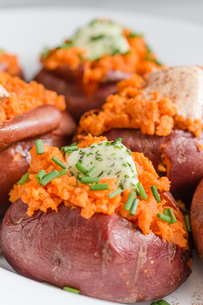 Savory Sweet Potato
 Baked Sweet Potatoes with Sweet or Savory Butter