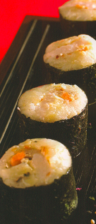 Scalloped Potato Roll
 Scallop Potato Rolls SUSHI COOKED Japanese Recipe