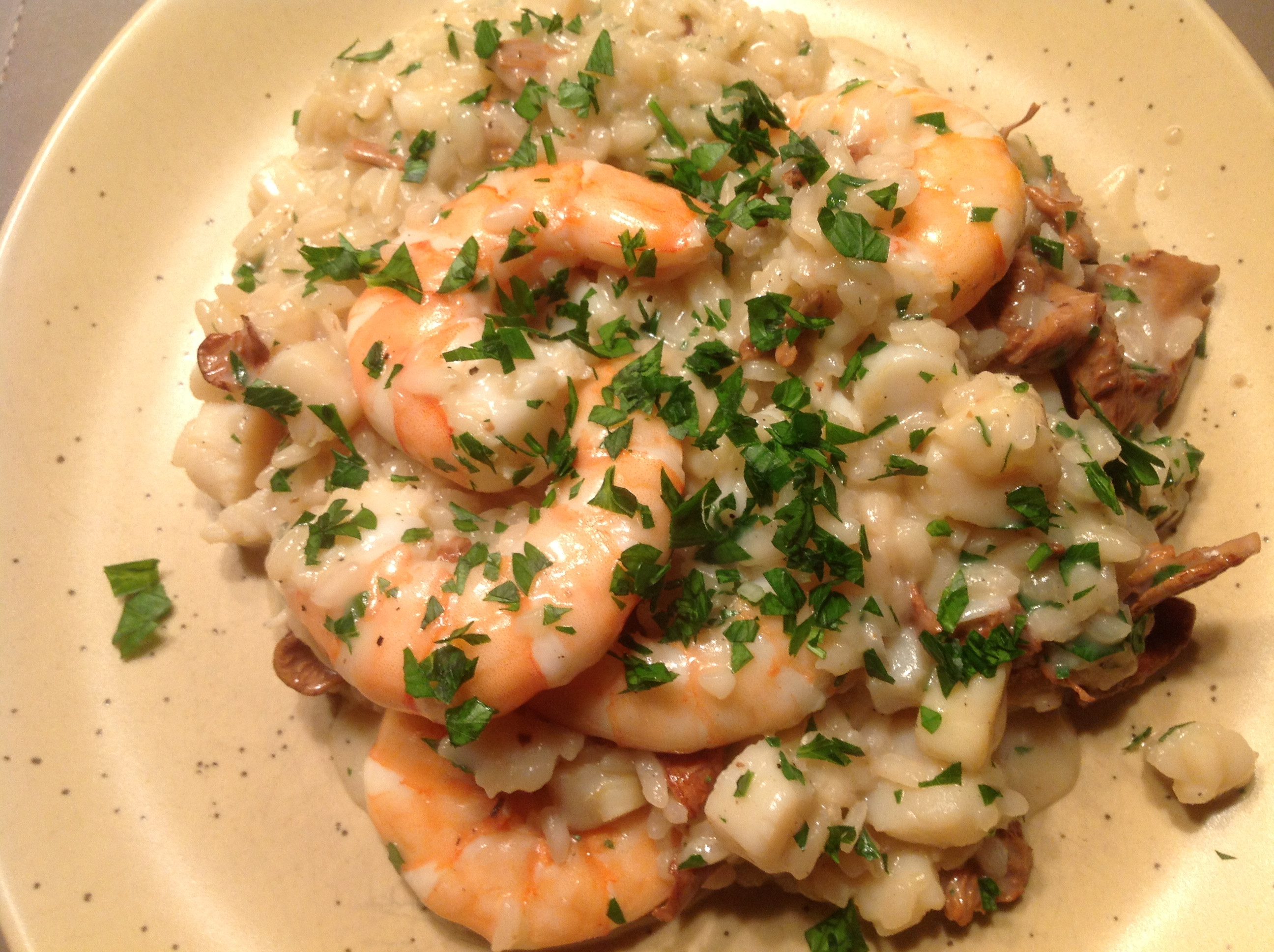Seafood Risotto Recipe
 Seafood Risotto with Wild Mushrooms sprinkles and sauce