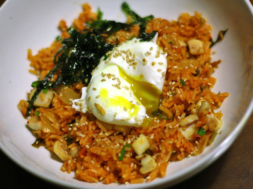 Serious Eats Fried Rice
 Kimchi Fried Rice with Sautéed Squid and a Poached Egg