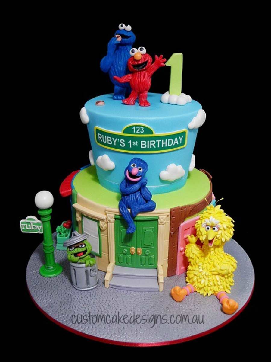 Sesame Street Birthday Cake
 Sesame Street 1St Birthday Cake CakeCentral