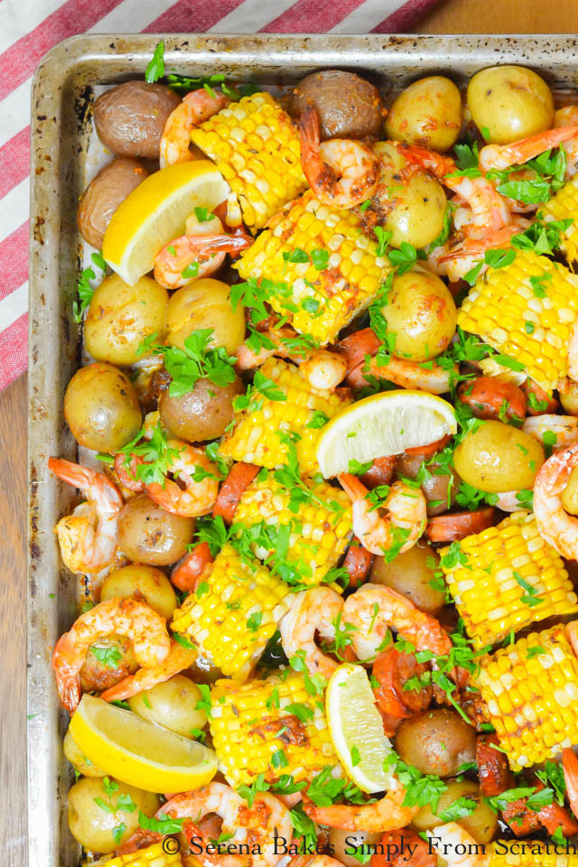 Sheet Pan Dinner
 Cajun Shrimp and Sausage Sheet Pan Dinner