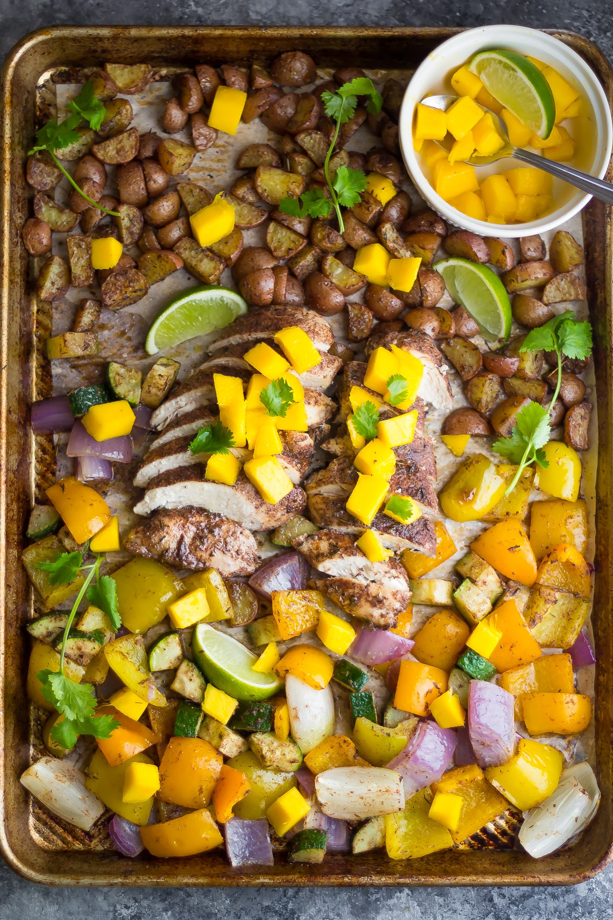 Sheet Pan Dinner
 Jamaican Chicken Sheet Pan Dinner