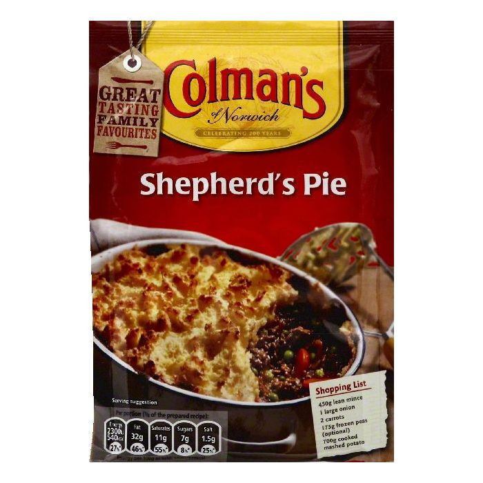 Shepherd'S Pie Beef
 Colmans Recipe Mix Shepherd s Pie