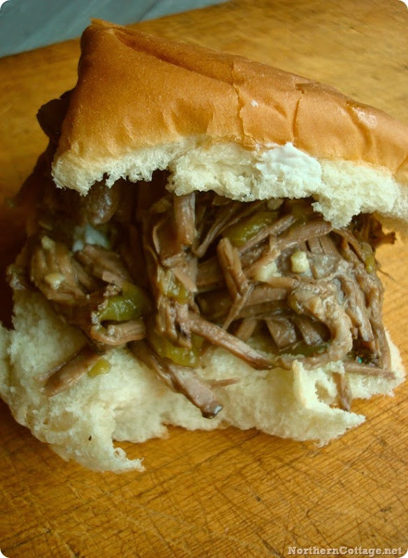 Shredded Beef Sandwiches
 Northern Cottage Easy Crockpot Shredded Beef Sandwiches