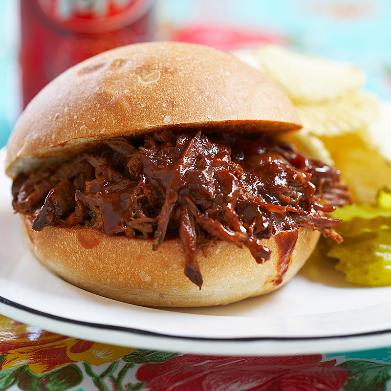 Shredded Beef Sandwiches
 Slow Cooker BBQ Shredded Beef Sandwiches