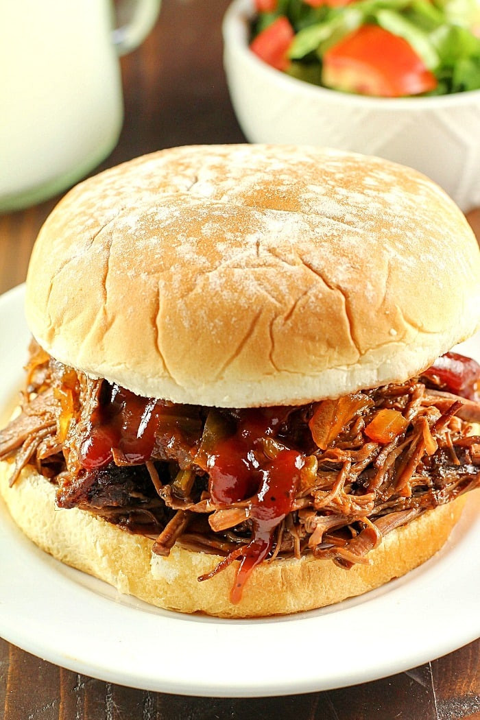 Shredded Beef Sandwiches
 Slow Cooker Shredded Beef Sandwiches Yummy Healthy Easy