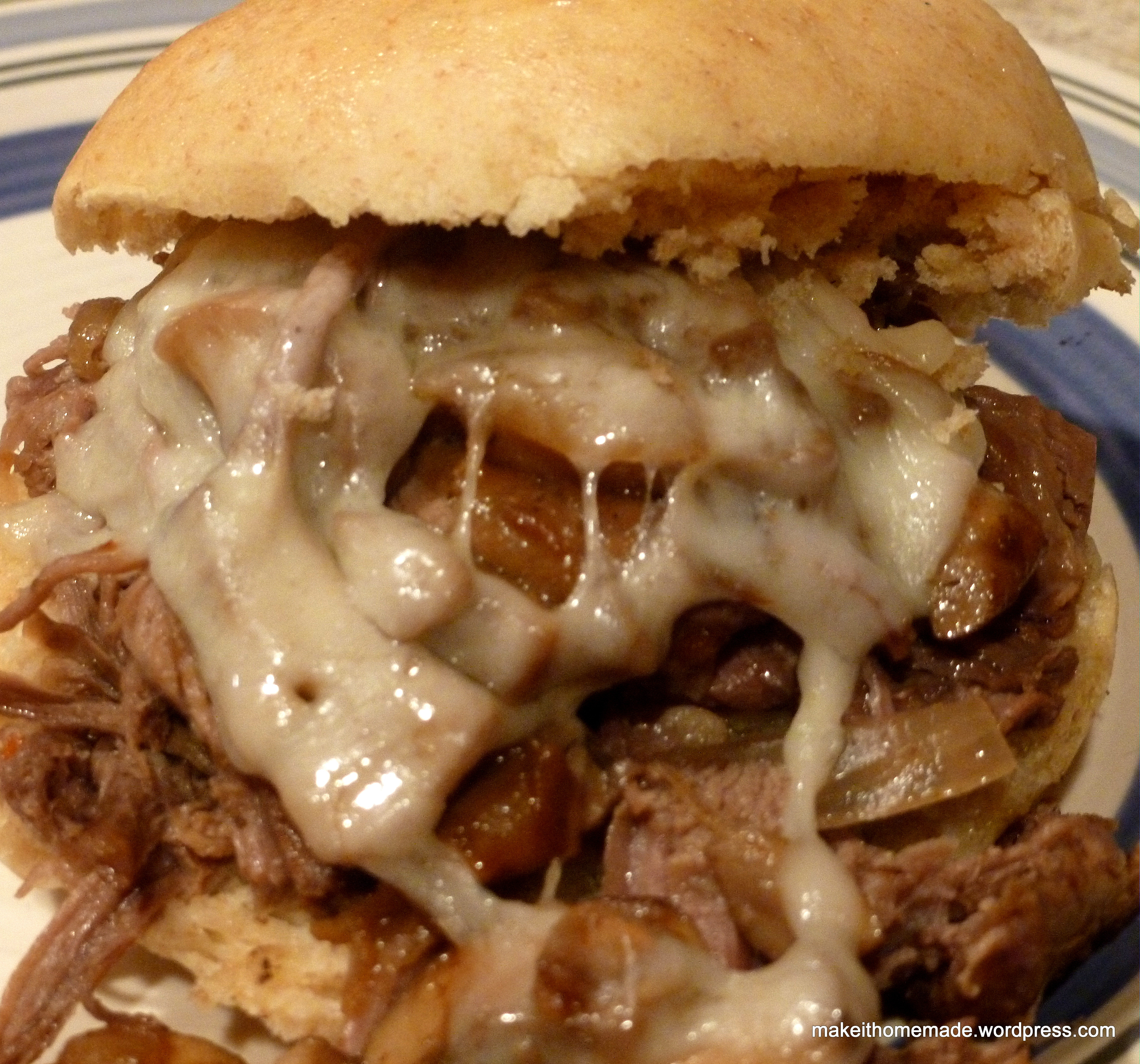 Shredded Beef Sandwiches
 Slow Cooker Shredded Beef Sandwiches with Mushrooms and