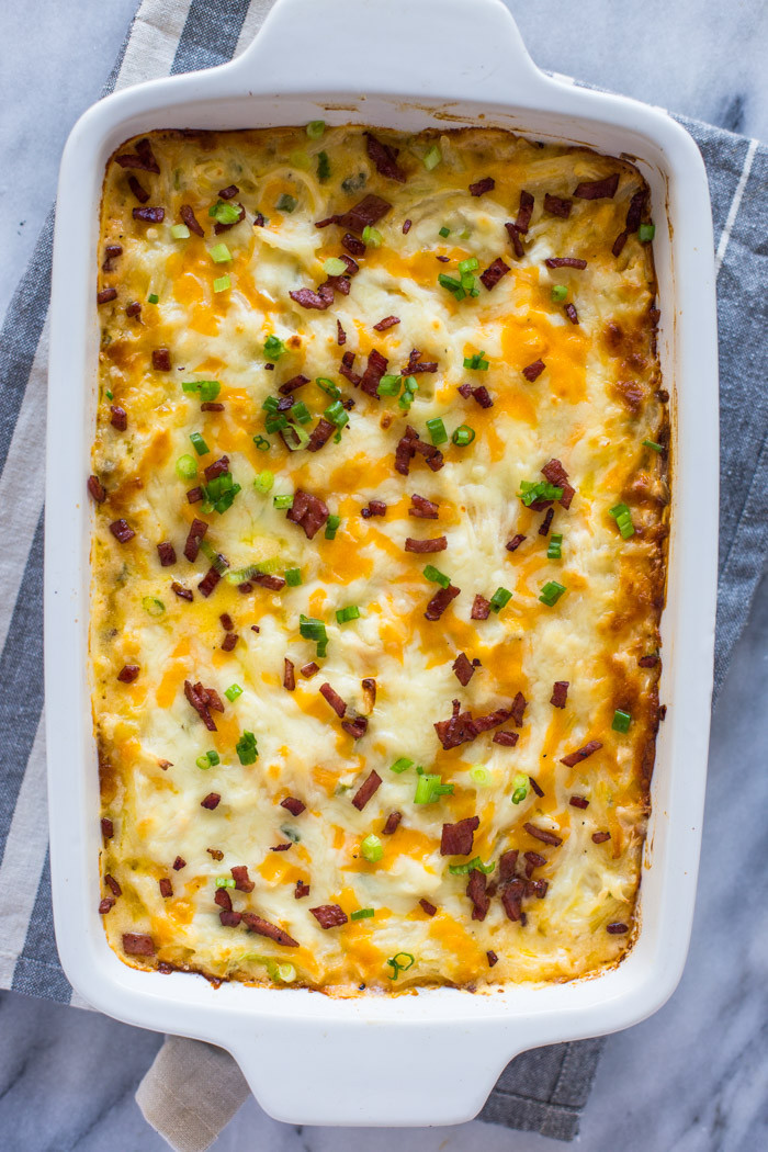 Shredded Potato Casserole
 Cheesy Shredded Potato Casserole with Low fat Option