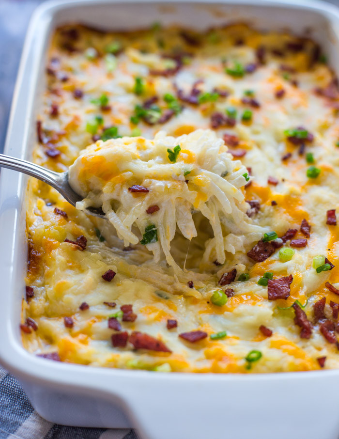 Shredded Potato Casserole
 Cheesy Shredded Potato Casserole with Low fat Option