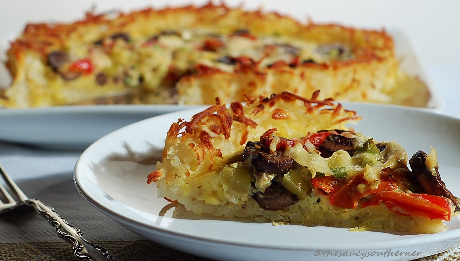 Shredded Potato Recipes
 Grated Potato Crust Quiche with Portobellos Green