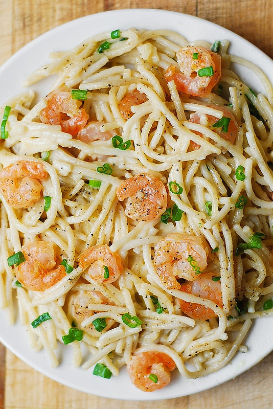 Shrimp Alfredo Pasta Recipe
 Garlic Shrimp Alfredo in a Creamy Four Cheese Pasta Sauce