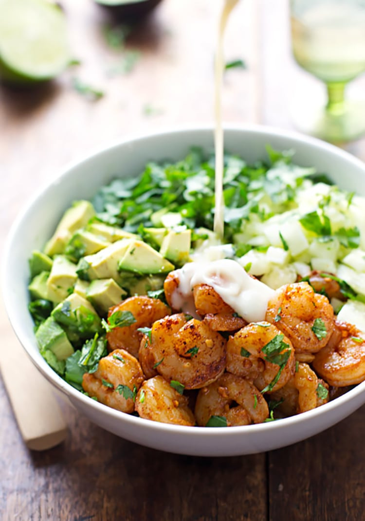 Shrimp And Avocado Salad
 Shrimp and Avocado Salad with Miso Dressing Recipe Pinch