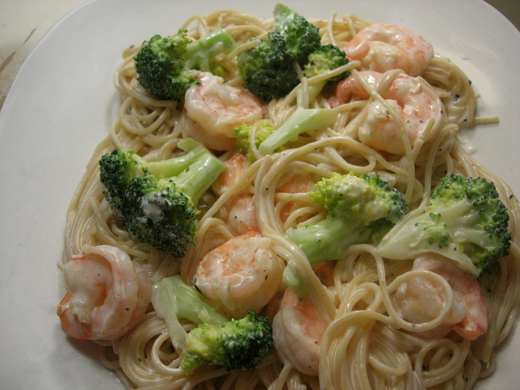 Shrimp And Broccoli Alfredo
 The Cooking Academic Shrimp and Broccoli Fettuccine Alfredo