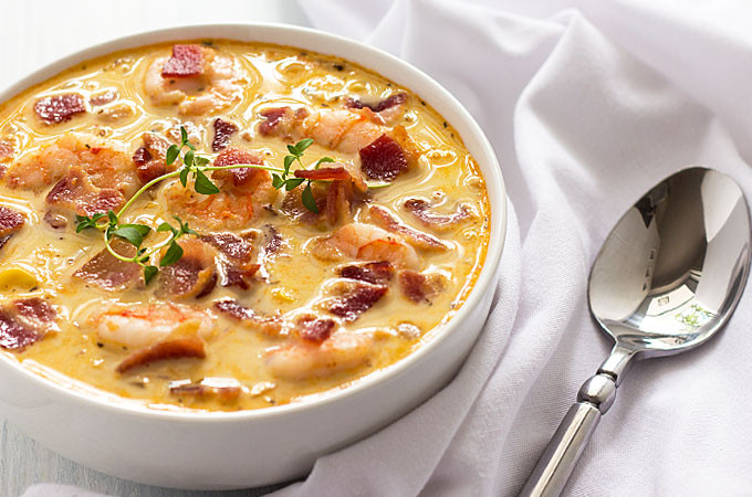 Shrimp And Corn Chowder
 Bacon Shrimp and Corn Chowder