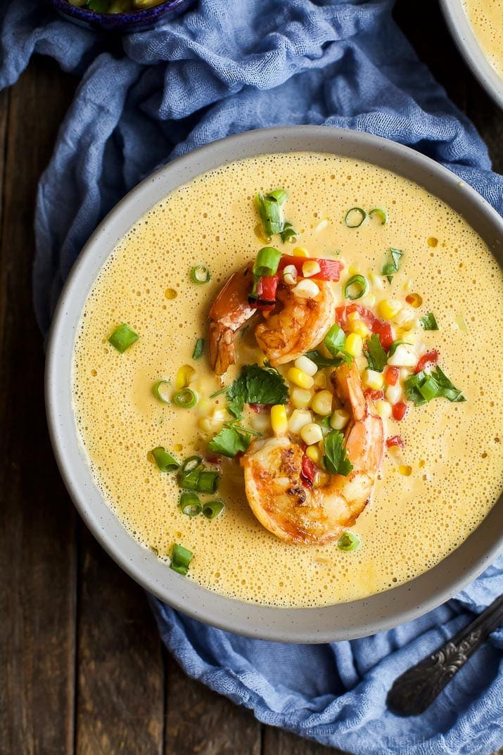 Shrimp And Corn Chowder
 Blender Corn Chowder with Shrimp & Corn Relish