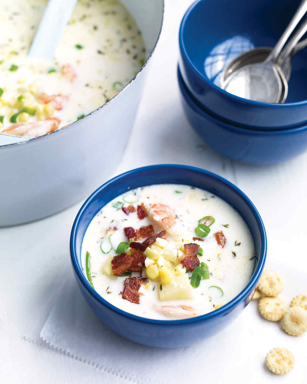 Shrimp And Corn Chowder
 Corn and Shrimp Chowder with Bacon Recipe