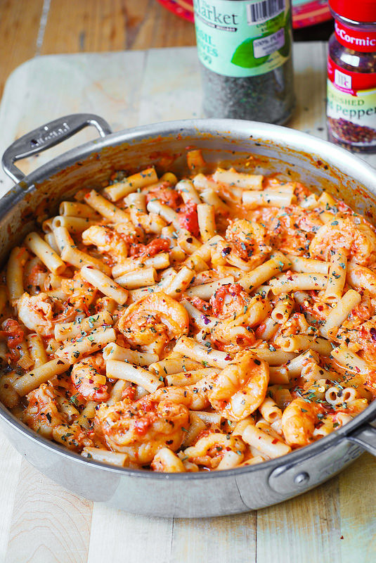 Shrimp And Pasta Dishes
 Spicy Shrimp Pasta in Garlic Tomato Cream Sauce Julia s