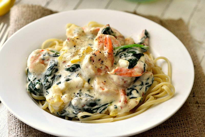 Shrimp And Spinach Pasta
 Shrimp Pasta with Homemade Cream Sauce Recipe