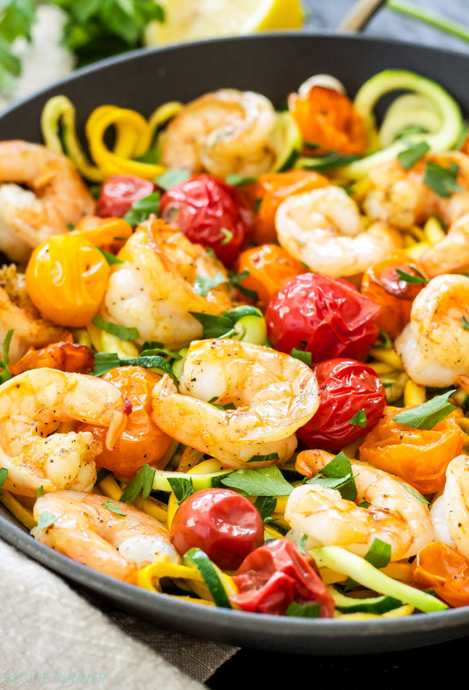 Shrimp And Zucchini
 Roasted Tomatoes and Shrimp with Zucchini Noodles Recipe