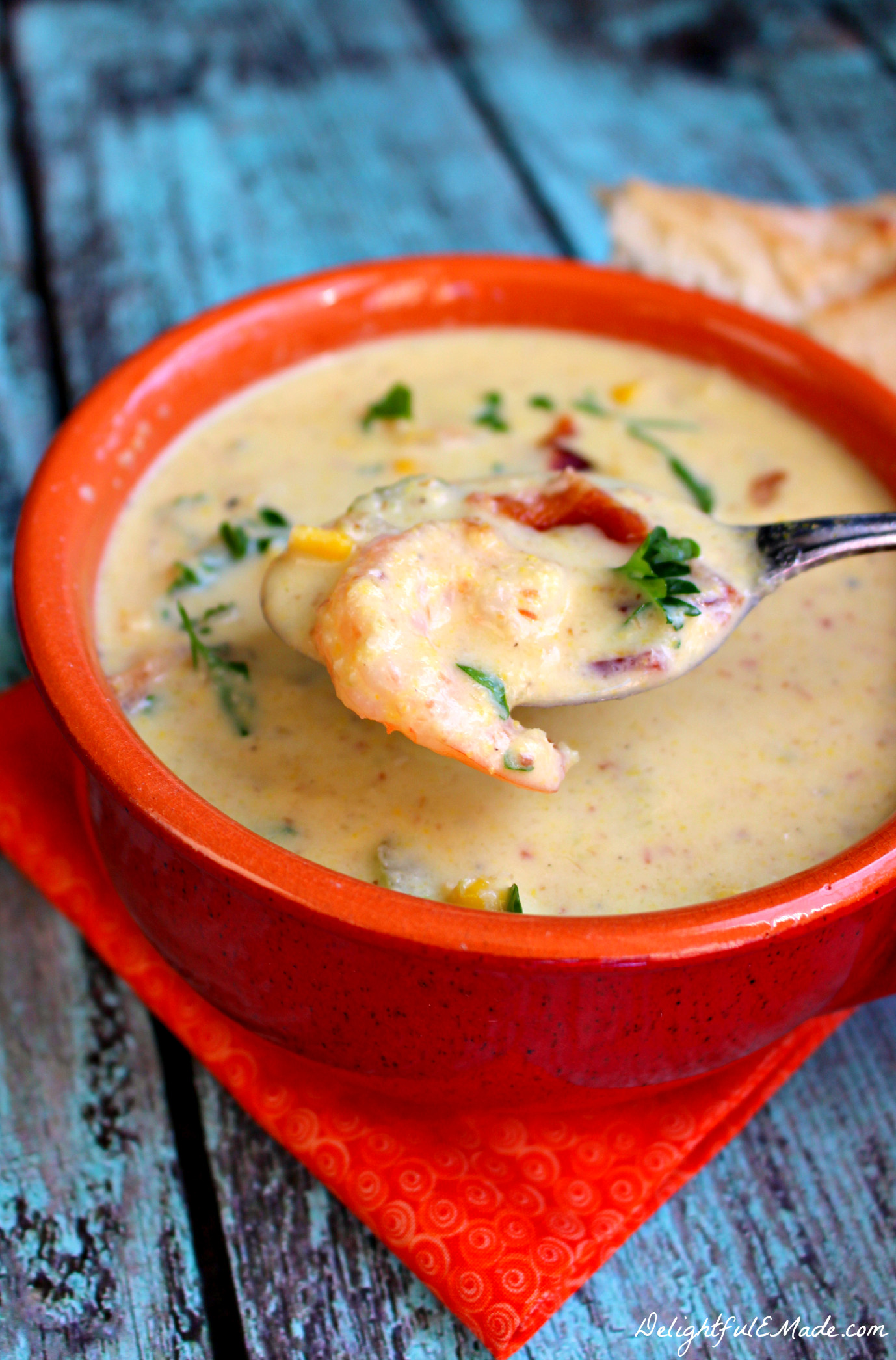 Shrimp Corn Chowder
 Shrimp Bacon and Corn Chowder Delightful E Made