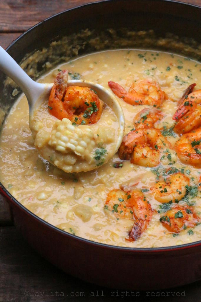 Shrimp Corn Chowder
 Shrimp and corn chowder Laylita s Recipes