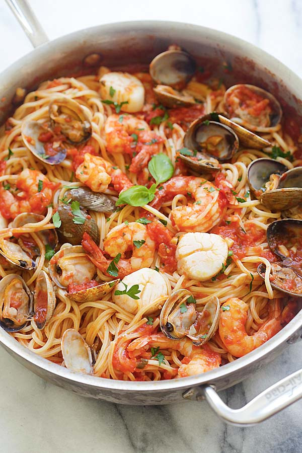 Shrimp Pasta Recipe
 e Pot Seafood Pasta
