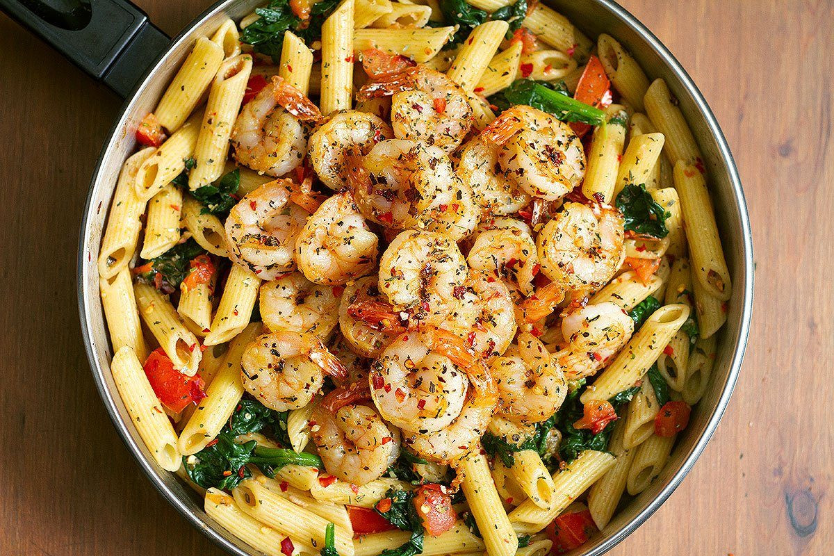 Shrimp Pasta Recipe
 Shrimp Pasta Recipe with Tomato and Spinach — Eatwell101