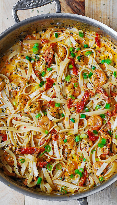 Shrimp Pasta Recipes Red Sauce
 Seafood Pasta with Garlic Shrimp and Sun Dried Tomatoes