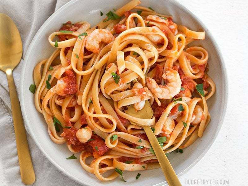 Shrimp Pasta Sauce
 Spicy Seafood Pasta with Tomato Butter Sauce Bud Bytes