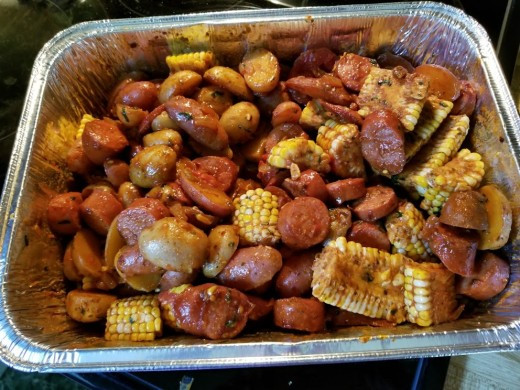 Shrimp Potatoes Corn Sausage Boil
 Spicy Shrimp Corn Sausage and Potatoes Recipe