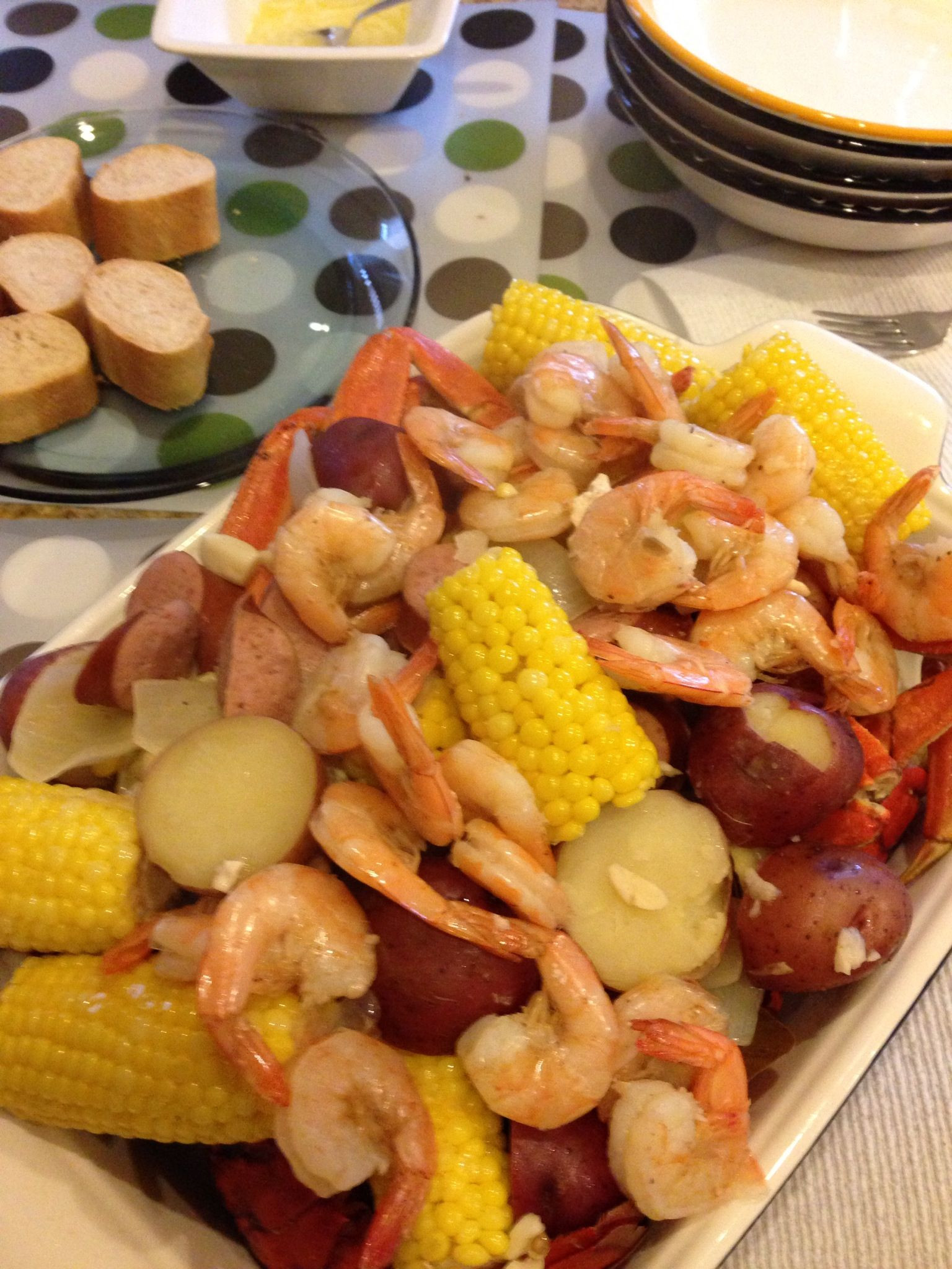 Shrimp Potatoes Corn Sausage Boil
 Seafood Boil lobster crab shrimp sausage corn