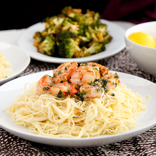 Shrimp Scampi With Pasta
 Shrimp Scampi over Fresh Angel Hair Pasta Snixy Kitchen