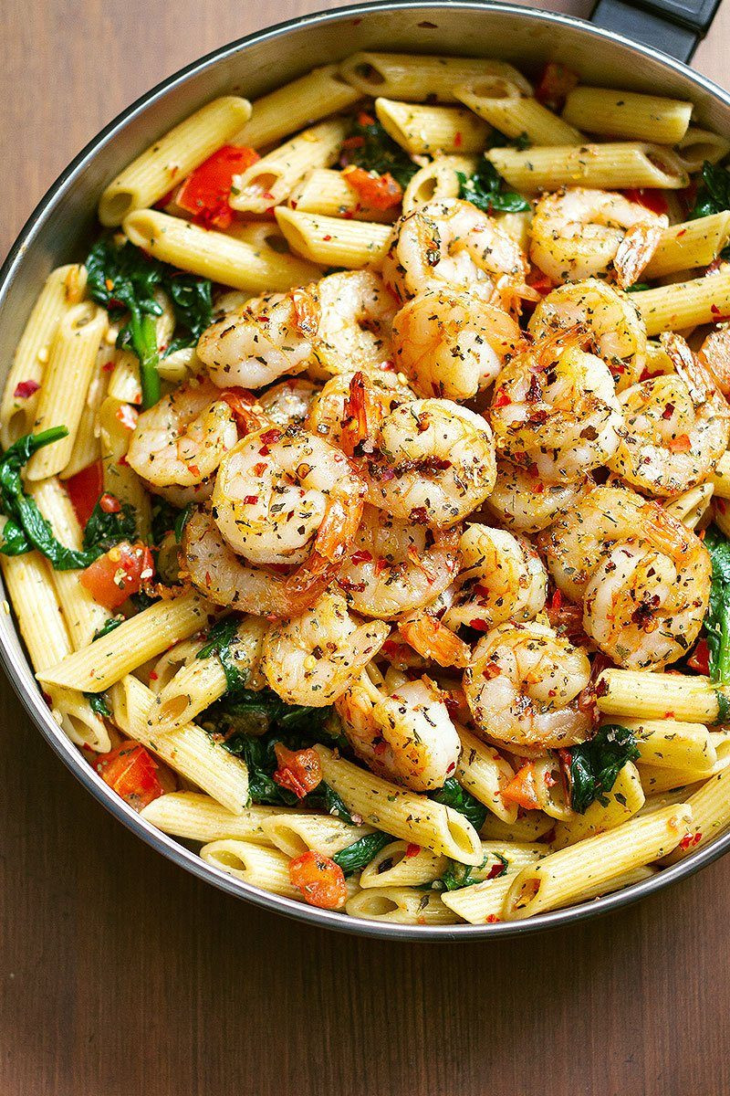 Shrimp Tomato Pasta
 Shrimp Pasta Recipe with Tomato and Spinach — Eatwell101