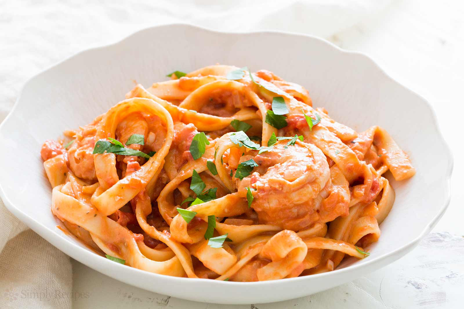 Shrimp With Pasta
 Shrimp Pasta alla Vodka Recipe