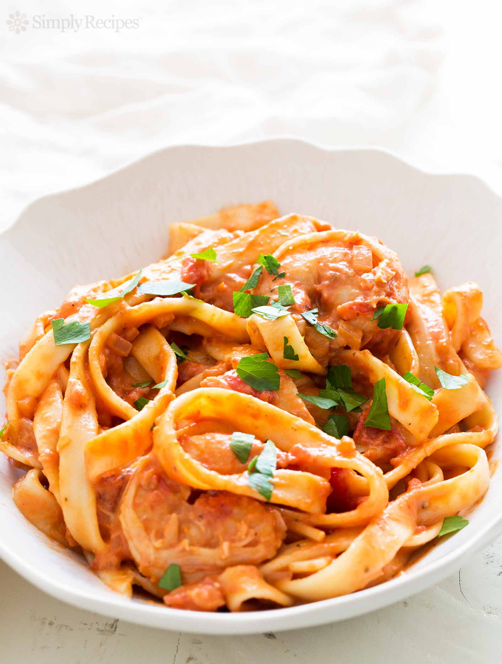 Shrimp With Pasta
 Shrimp Pasta alla Vodka Recipe with video