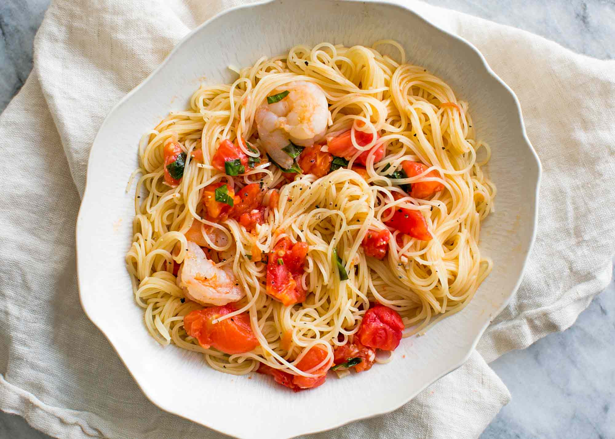 Shrimp With Pasta
 Pasta Pomodoro with Shrimp Recipe