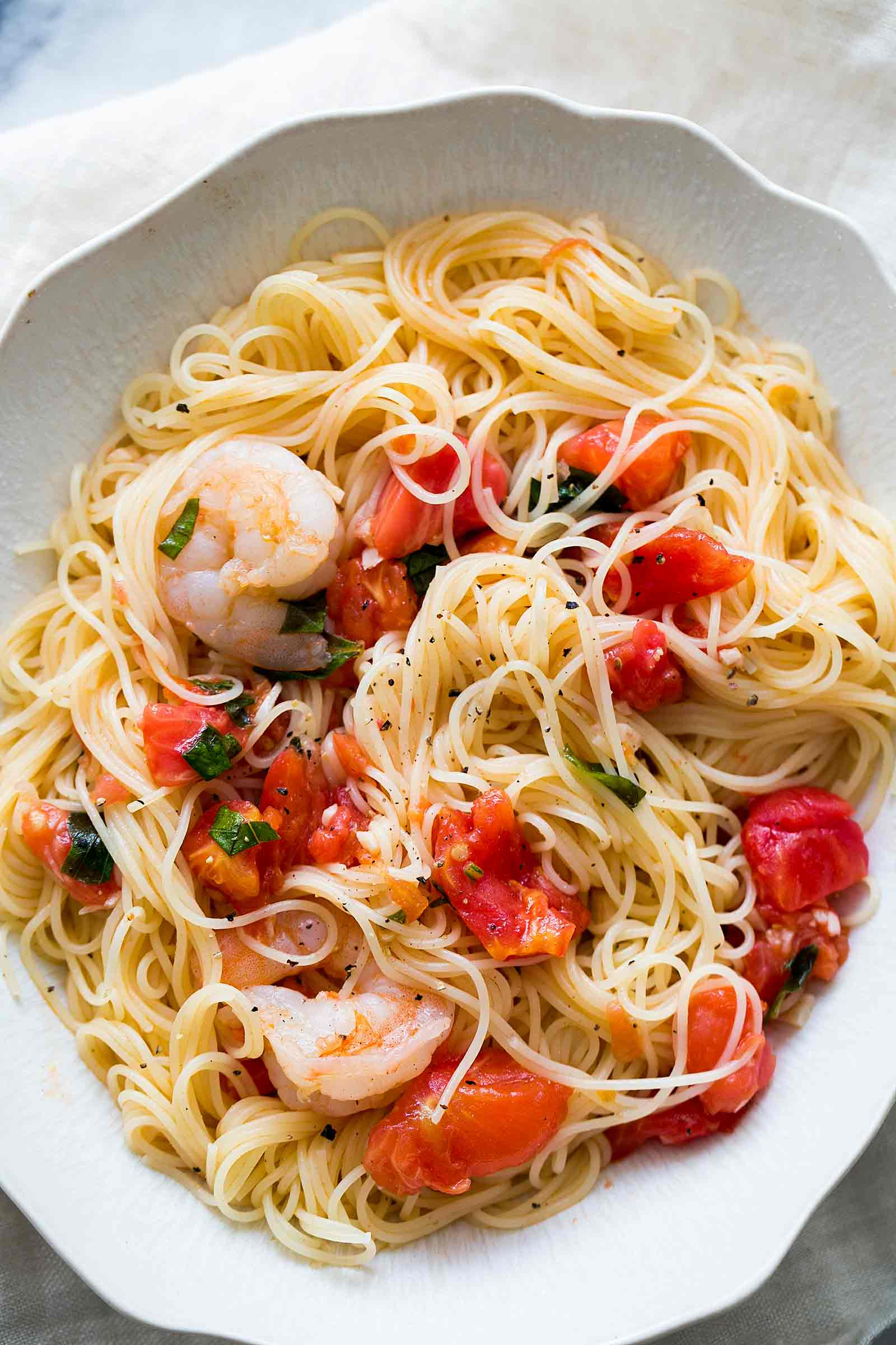 Shrimp With Pasta
 Pasta Pomodoro with Shrimp Recipe